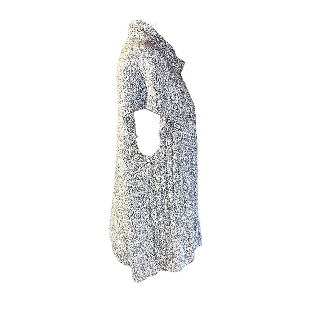 Izod Open Cardigan Sweater Black White Knit Cap Sleeve Women Size 2X - Picture 3 of 7